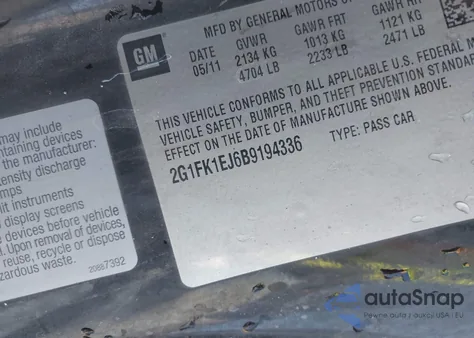 2011 Chevrolet Camaro 2Ss z USA, uszkodzony, nr VIN 2G1FK1EJ6B9194336